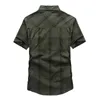 Clearance Summer Shirt Men Casual Shirts Plaid Pure Cotton Loose Men Shirts Military Shirt Men Plus Size M-5XL chemise homme 240131
