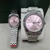 Relógios de pulso relógio designer de alta qualidade pulseira de aço inoxidável 36/41mm rosa banhado a prata 126300 relógio de diamante para senhora 8/31mm