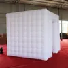 Hurtowa hurtowa kolorowa 5x5x3,5 mH (16,5x16,5x11,5 stóp) Square Wedding LED nadmuchiwane photobooth donflatibles namiot z żarówką GBR i 1 otworzeniem drzwi