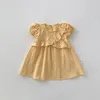 Mädchen Kleider 2024 Frühling Herbst Langarm Revers Casual Kleid Gestickte Kind Kleidung Koreanischen Stil Kinder