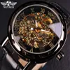 Transparant Goud Horloge Mannen Horloges Topmerk Luxe Relogio Mannelijke Klok Mannen Casual Horloge Montre Homme Mechanisch Skeleton Horloge Wat212J