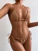 Traje de baño para mujer Halter Triángulo Bikini 2023 Traje de baño sólido Mujeres Sexy Traje de baño brasileño Mujer Ropa de playa Bañistas Bañarse Natación Traje de baño J240131