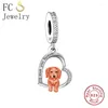 Pietre preziose sciolte FC Gioielli Fit Bracciale con ciondolo originale Argento 925 Ti amo per sempre Yorkshire Terrier Cane Perlina per realizzare donne Berloque