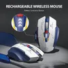 Infic F9 Mecha Wireless Mouse 500mAh Battery uppladdningsbar Bluetooth Gaming Mouse 2.4G trådlös bärbar datormöss