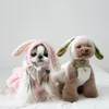 Abbigliamento per cani Simpatico cappello invernale da alce Costume da animale domestico Orecchie da cucciolo Travestimento più Gonna con tracolla in peluche Vestiti per gatti