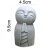 Statuette decorative Statua Scultura in resina durevole Piccolo Jizo Buddha grigio per esterni