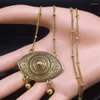 Pendant Necklaces Vintage Ethnic Retro Evil Eye Amulet Necklace For Women Alloy Stainless Steel Chain Choker Tassel Jewelry Gift