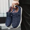 Comfortabele Sneakers Herenschoenen Casual Canvas Loafers Effen Kleur Instappers Klassieke Grote Maat Zacht Ademend Mannelijke Schoenen 240125