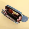 Cell Phone Pouches New Womens Shoulder Mini Leather Bags Straps Mobile Phone Big Card Holders Handbag Money Pockets Girls Small Bags YQ240131