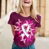 Women's T Shirts T-shirt Loose T-shirts Breast Cancer Day Tee-shirt Short-sleeved Butterfly High-Quality O-neck Tops Summer Y2k Camiseta
