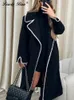 Women's Jackets Elegant Women Overcoat With Scarf Fashion Long Sleeve Warm Coats For 2024 Autumn Winter Loose Maxi Lady Coat