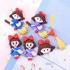 Dekoracyjne figurki 10pcs kreskówka Little Witch Girl Cat Broom Flat Back Cabochon Scrapbooking do dekoracji telefonu DIY Obieby