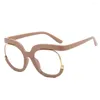 Solglasögon 2024 Fashion Retro Round Anti Blue Light Women Glasögon Vintage Overdized Frame Clear Computer Gereglasses Ins Trendladies Reading