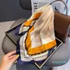 70-70cm Stampa floreale Sciarpa di seta Fascia per le donne Moda Manico lungo Sciarpe Borsa Tote Borsa a tracolla Nastro per bagagli Avvolgere la testa