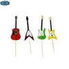 CHICCHIC 24pcs a Set Colorful Guitar 4 Shapes Cupcake Toppers Cake Picks Decoration with Toothpicks233D
