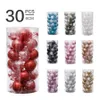 30 pçs 6cm bolas de natal decorações de natal transparente ouro branco rosa festa de natal festival pendurado ornamentos de árvore para casa 20286j