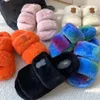 Winter plush Slipper teddy bear fuzzy Flop Flip Flat Heel Woman slide furry Designer shoe Luxury tazz Slipper Rubber slip-on fluffy Sandal Indoor home casual shoes