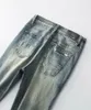 Jeans masculinos de alta qualidade AMI Designer High Street rasgado pintura carta jeans retro rua casual calças de treino calças de jogging 8602
