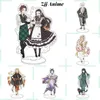 Keychains Demon Slayer: Kimetsu no Yaiba Akrylstativ Modellleksaker Nezuko Zenitsu Anime Figur Dekoration Action Fans Samlingsbara