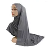 Ethnic Clothing H203 High Quality Modal Elastic Jersey Cotton Long Scarf With Rhinestones Islam Hijab Womens Headwrap Rectangular Shawl