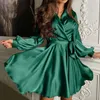 Casual Dresses Maxi For Women 2024 Long Sleeve V-Neck Flowy A-Line Streetwear Dress T-Shirt Knee Length