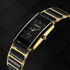 Andere Uhren Berny Keramik Quarz Herrenuhr Mode Luxus Rechteckige Uhr Berny XV12 Wasserdichter Kalender Diamant Schwarz Gold Paaruhr J240131