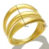 Klusterringar enkel metall 3 lager ring ihålig vattentätt rostfritt stål 18 k guldpläterad finger för kvinnor ity fin smyckespresent