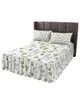 Bed Skirt Cartoon Animal Alpaca Cactus Green Elastic Fitted Bedspread With Pillowcases Mattress Cover Bedding Set Sheet