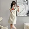 Women Dresses Designer Dress Fashion Short Summer Slim Waist Embroidery Sleeved t Shirt