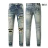 Jeans masculinos de alta qualidade AMI Designer High Street rasgado pintura carta jeans retro rua casual calças de treino calças de jogging 8602