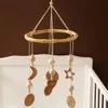 Baby Wooden Cloud Bed Bell Bracket Cartoon Crib Bed Bell Mobile Hanging Rattle Toy Hanger Baby Crib Decoration Holder Arm Bracke 240118