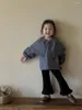 Pantolon geyiği jonmi 2024 Sonbahar Kore tarzı kız bebek flares pantolon düz renk fırfırlar çocuklar rahat sıska