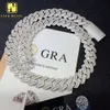 Catene cubane di grandi dimensioni Collana a maglie cubane con diamanti Moissanite taglio smeraldo da 18 mm Catene girocollo da uomo ghiacciate