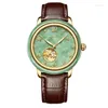Zegarek Aivasee Jade Man Watch Full Automatyczne mechaniczne wodoodporne puste luksusowe szklane zegarek