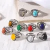 Cluster Rings 1pcs Adjustable Vintage Natural Stone For Women Reiki Healing Charm Finger Ring Men Tribal Jewelry Bohemian Party