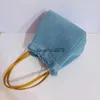 Shoulder Bags Denim Bucket Bag Mini Purse Luxury Designer andbags For Women 2023 New Fasion ig Quality Tassel Rivet Soulder Underarm BagH24131