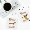 Masa Paspasları Ev Dekoru - Dachshund Coasters Isıya Dayanıklı Mat Yemek Mutfak Mutfak Lavabo Peçeteleri Kahve Pad