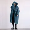 Frauen Pelz Teddybär Mantel Winter Kleidung Für Frauen Schwarz Gürtel Wolle Mit Kapuze Lange Parkas Weibliche Warme Übergroße Jacke mäntel 2024