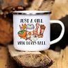 Mugs Pumpkin Drinking Coffee Mug Thanksgiving Enamel Chocolate Milk Handle Cups Farm Party Gifts For Family Friend Lover