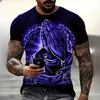 Camisetas para hombres Cristianismo rezar camisetas Moda 3D Jesús impresión camiseta para hombres Casual O-cuello de gran tamaño Tops de manga corta Ropa vintage
