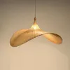 Pendant Lamps Bamboo Art Chandelier Jazz Hat Rattan Clothing Shop Coffee Study Living Room Bedroom Dining254G