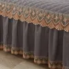 Bedding Sets Winter Warmth Princess Style Bed Skirt Fitted Sheet Padding Beadspread European Embroidery Lace 3pcs Set