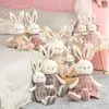 Kawaii Long Lapin avec Jupe Jouets En Peluche Dessin Animé Animal Lapin Oreiller En Peluche Apaiser Poupées pour Bébé Enfants Cadeaux D'anniversaire 240119