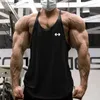 Herrtankstoppar sommar gym strarning tank top män y tillbaka bomullskläder kroppsbyggande ärmlös skjorta fitness väst muskel singlets träning tees yq240131