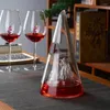 ワイングラスガラスデカンタトライアングル雪をかぶった山の彫刻3次元レリーフフラゴンローズゴブレットカップ