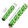 Chaussettes pour hommes Saint-Patrick Merch Nature non glissée Green Four Leaf Clover laisse l'équipage au chaud pour le cadeau d'anniversaire des femmes