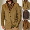 Giacche da uomo Giacca cargo da uomo vintage Cappotto casual con colletto rovesciato Autunno Inverno Abbottonatura Inghilterra Maschile Addensare Capispalla Giacca a vento