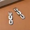 French Fashion Copper Gold-Plated Long Chain Earrings for Women S925 Silver Needle Spliced Ear Buckle Light Luxury Party trend