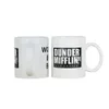 Kaffemuggkopp med Dunder Mifflin Office-Worlds Boss 11 oz roligt keramiskt kaffete kakao mugg unik kontorspresent T200104333Z