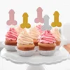 Party Supplies 10Pcs Glitter Penis Cupcake Toppers Bachelorette Hen Cake For Wedding Bridal Shower Birthday Decorations